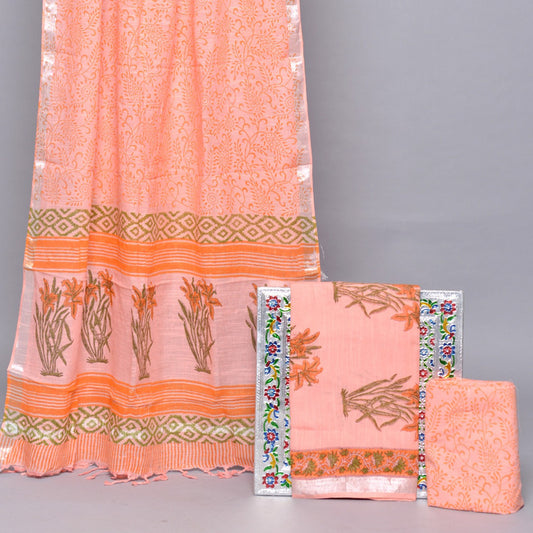 EXCLUSIVE  LINEN HAND PRINTED SUIT DUPPATA!!