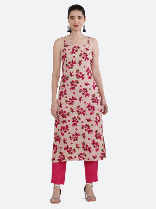 Beatiful Printed Cotton Kurti with Bottom