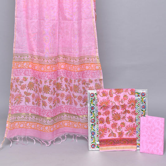 BEAUTIFUL CHANDERI SUIT WITH CHANDERI DUPATTA!!