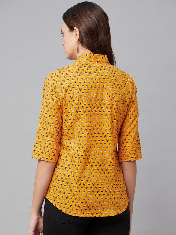 Yellow ethnic motifs printed opaque Casual shirt