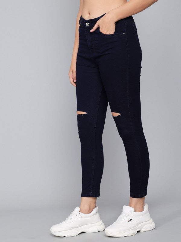 Skinny Stretch Exploded Knee Ripped Jeans | boohoo
