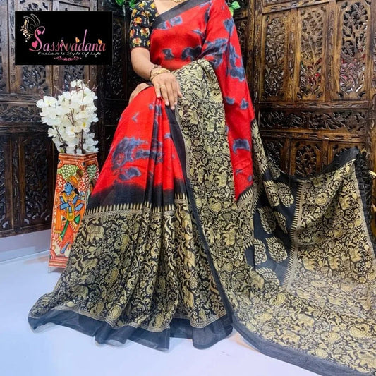 Beautiful  jute linen saree