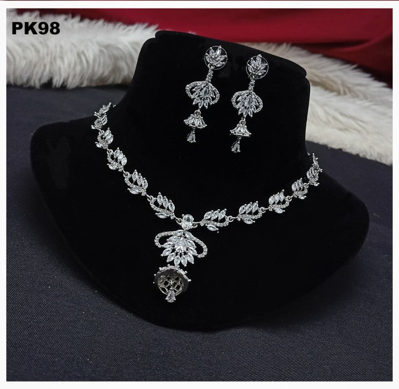 Premium Quality American Diamond Necklace set with Ear Rings