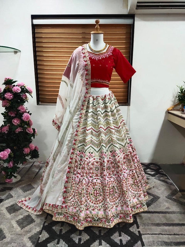 Off White Heavy Designer Work Party Wear Lehenga Choli - Indian Heavy  Anarkali Lehenga Gowns Sharara Sarees Pakistani Dresses in  USA/UK/Canada/UAE - IndiaBoulevard