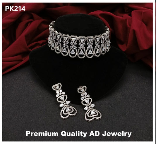 Premium Quality American Diamond Necklace set with Ear Rings