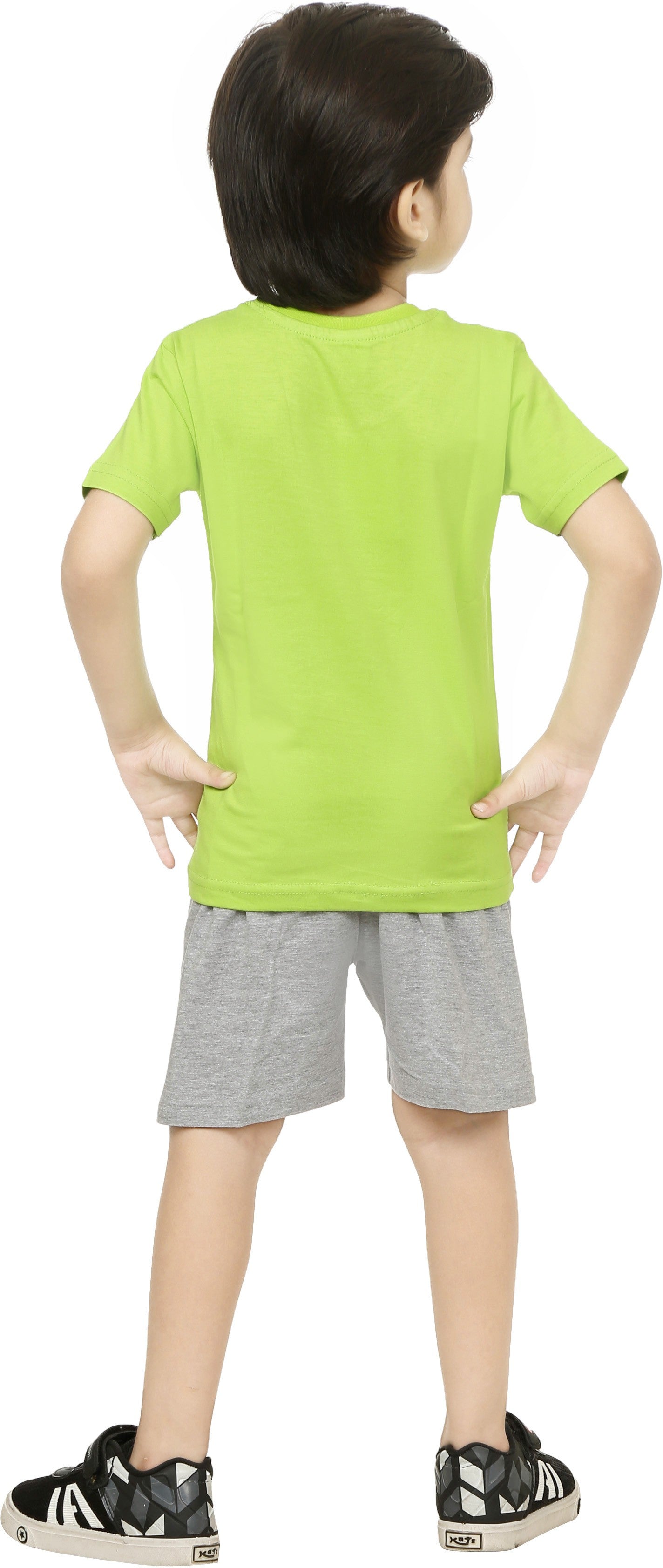 Green & Grey Coloured Cotton Boys & Girls ( Unisex) Daily wear T Shirt & Short!!