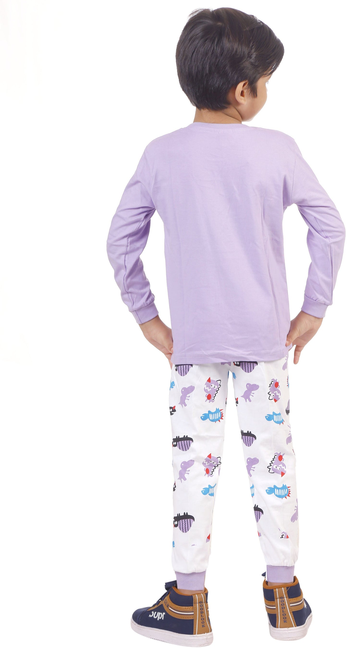 Purple Coloured Cotton Boys & Girls ( Unisex) Daily wear T Shirt & Pant!!