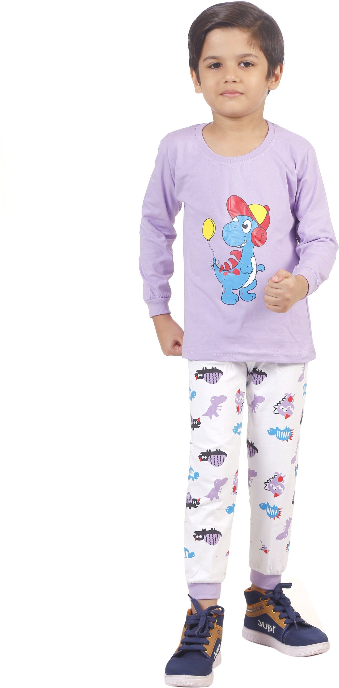 Purple Coloured Cotton Boys & Girls ( Unisex) Daily wear T Shirt & Pant!!