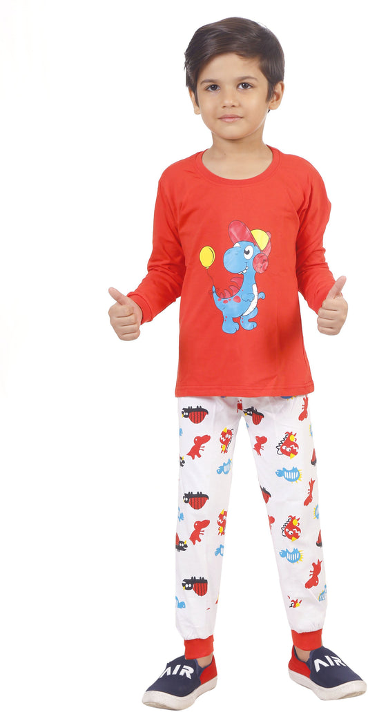 Red Coloured Cotton Boys & Girls ( Unisex) Daily wear T Shirt & Pant!!