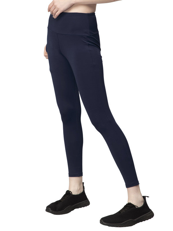 Navy Blue Coloured Premium Polyester Lycra Stretchable And Sweat Free Ultrasoft Comfortable Women Yoga Pants!!