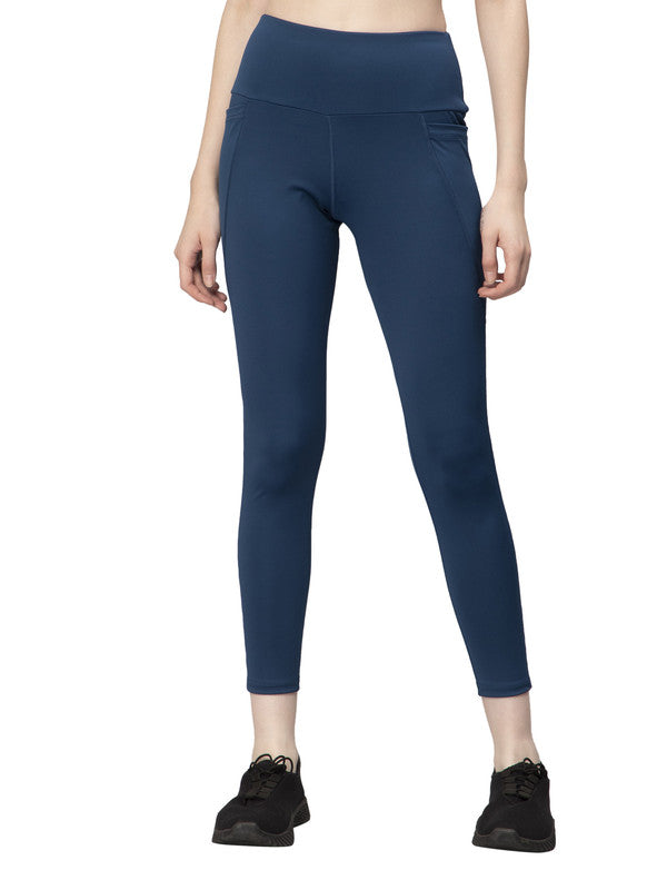 Teal Blue Coloured Premium Polyester Lycra Stretchable And Sweat Free Ultrasoft Comfortable Women Yoga Pants!!