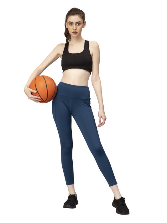 Teal Blue Coloured Premium Polyester Lycra Stretchable And Sweat Free Ultrasoft Comfortable Women Yoga Pants!!