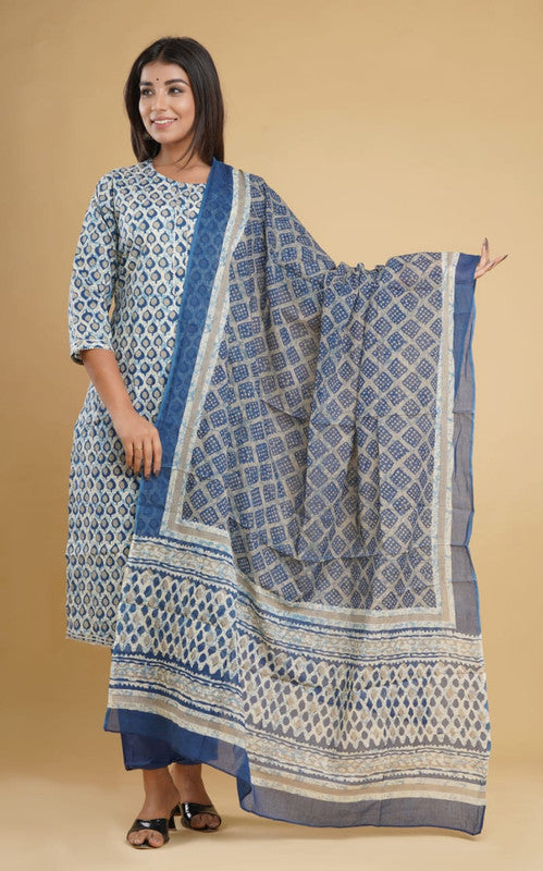 Beautiful Cotton Stitched Suit with Cotton Pant & Cotton Dupatta!!