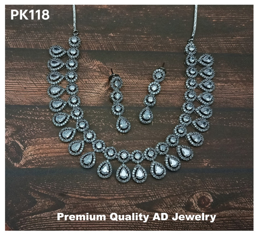 Premium Quality American Diamonds Jewellery Necklace set with Ear Rings