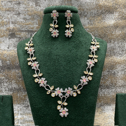 White & Multi Coloured Pure Brass Real Kundan American diamonds Women Designer Long set with earrings!!