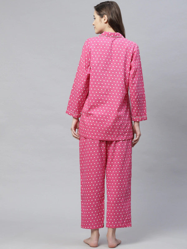 Women Pink Coloured Printed  Night suit!!