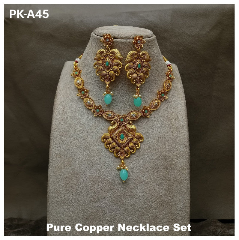 Premium Quality  Pure Copper Jewellery Necklace set with Ear Rings