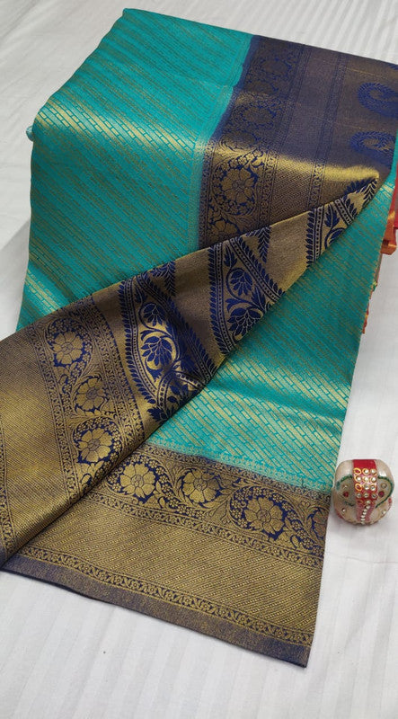 EXCLUSIVE RICH AND CLASSY SOFT FABRIC WITH CONTRAST BORDER N PALLU WITH RICH MOTIVES