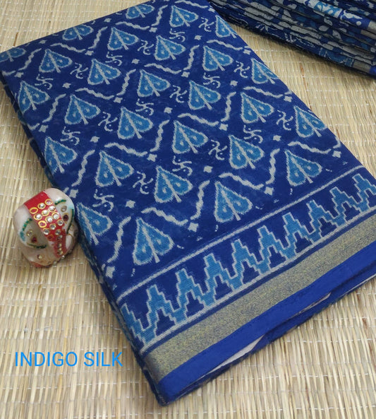 PURE COTTON SILK SAREE WITH GEOMETRICAL PRINT & PRINTED PALLU!!