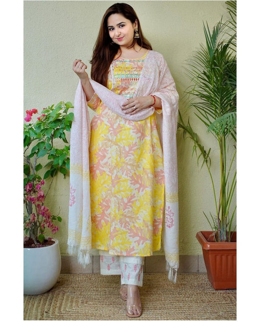 Beautiful Fully Stitched Heavy Embroidery Work kurti with pant and dupatta !!