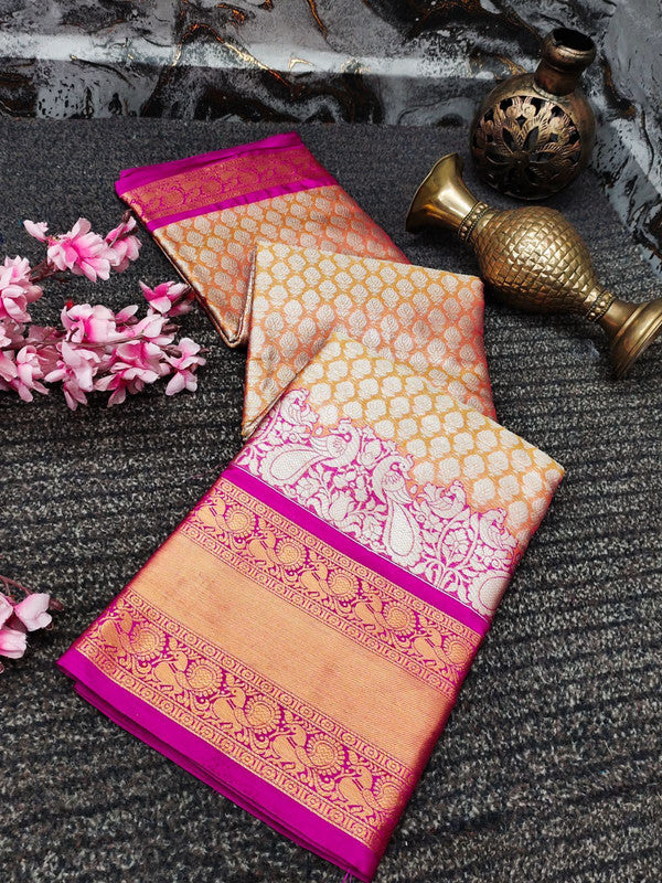 Kanjiviram Silk zari weaving with peacock design & Rich weaving pallu!!