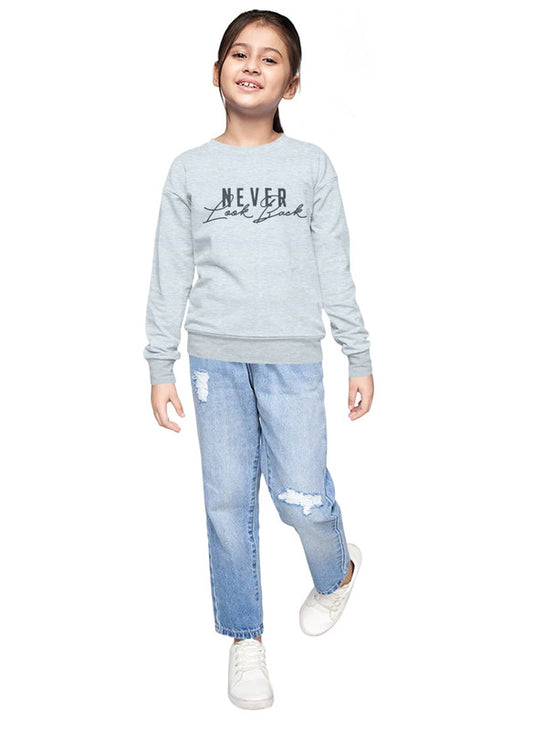 Unisex- Girls & Boys Grey Printed Sweatshirt!!