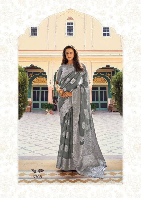 Designer Soft modal with silver waeving sarees