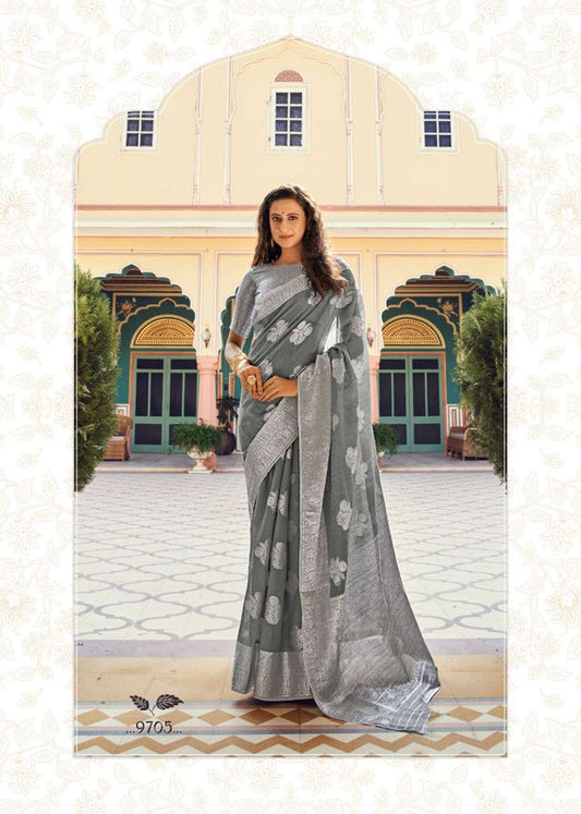 Designer Soft modal with silver waeving sarees