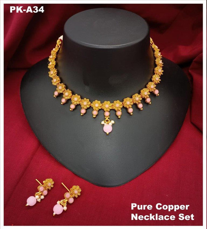 Premium Quality  Pure Copper Jewellery Necklace set with Ear Rings