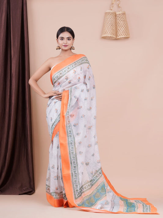 New Hand block printed Saree