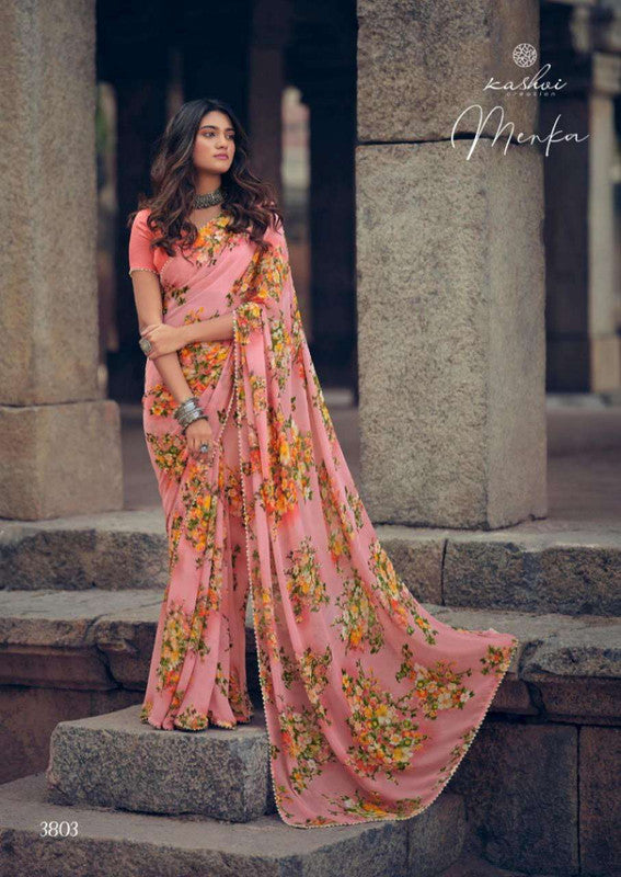 floral print sarees