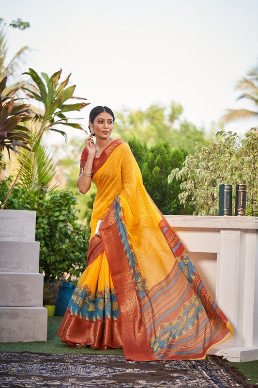 Soft Cotton with Weaving Jacquard Border Saree