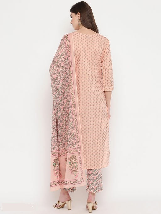 Pink & White Coloured Premium Rayon Cotton Digital Printed Women Designer Party wear Kurti with Pant & Dupatta!!