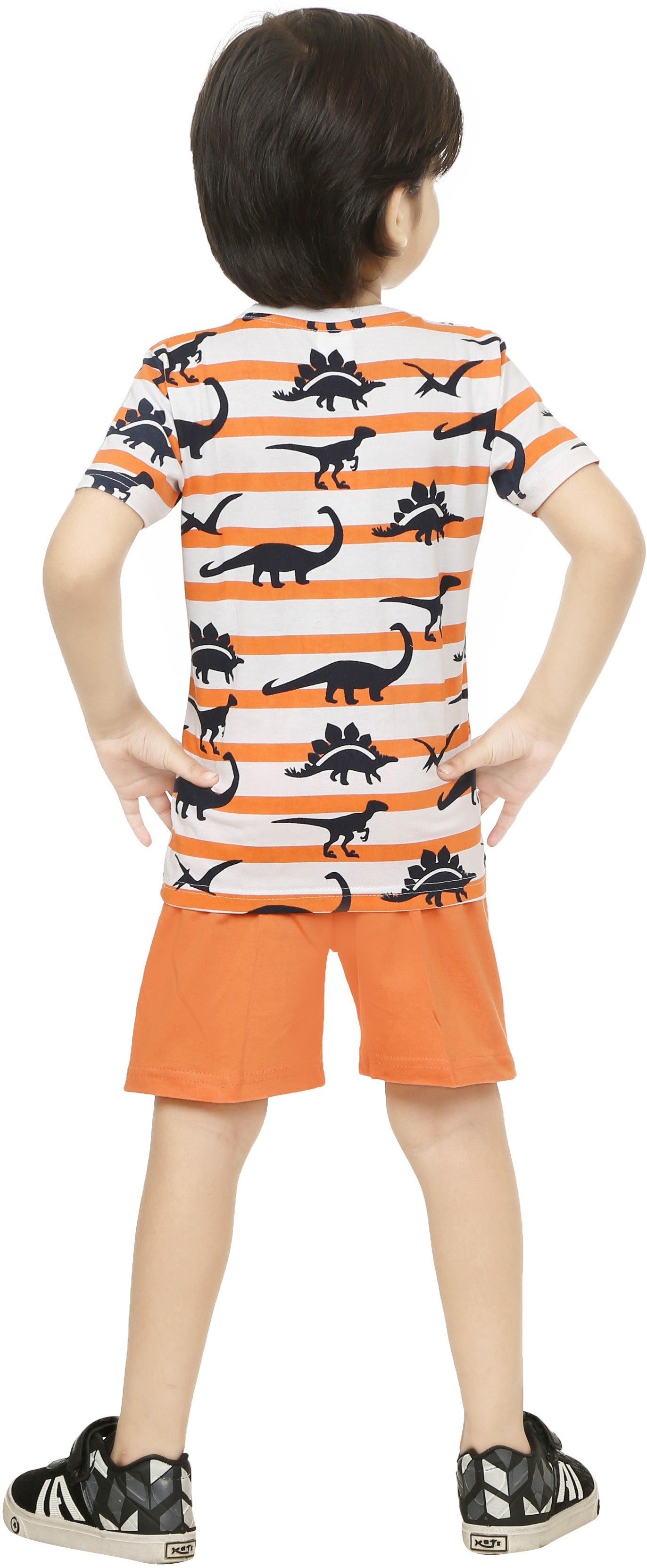 Orange Coloured Cotton Boys & Girls ( Unisex) Daily wear T Shirt & Short!!