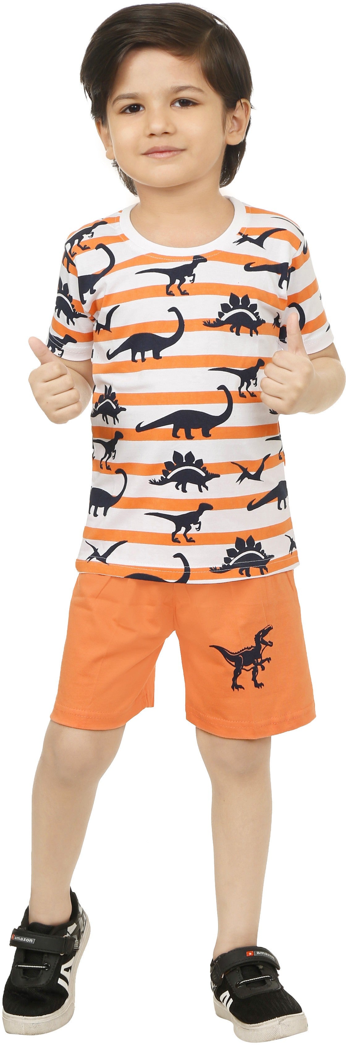 Orange Coloured Cotton Boys & Girls ( Unisex) Daily wear T Shirt & Short!!