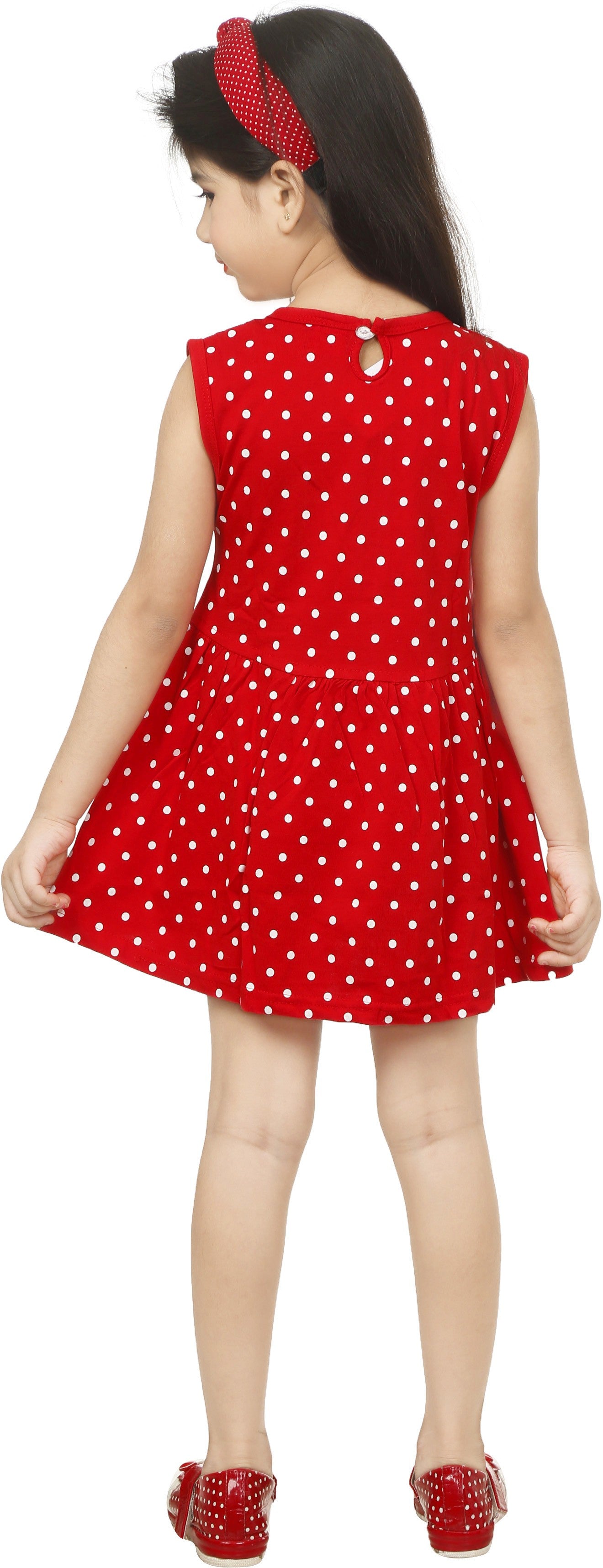 Red Coloured Cotton Girls  Daily wear Frock!!