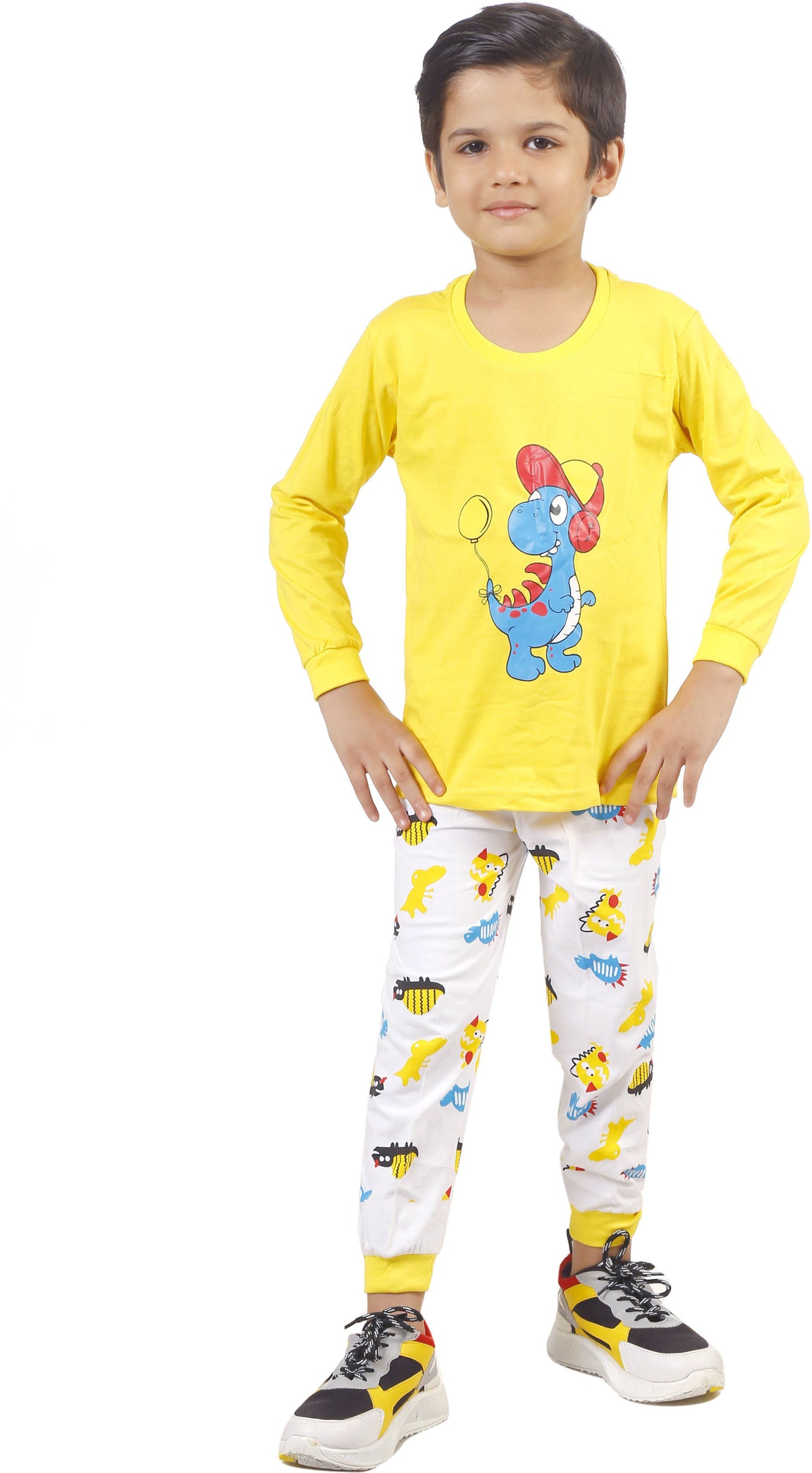 Yellow Coloured Cotton Boys & Girls ( Unisex) Daily wear T Shirt & Pant!!