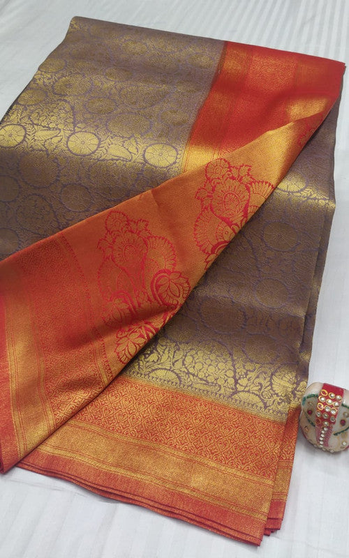 EXCLUSIVE RICH AND CLASSY SOFT FABRIC WITH CONTRAST BORDER N PALLU WITH RICH MOTIVES