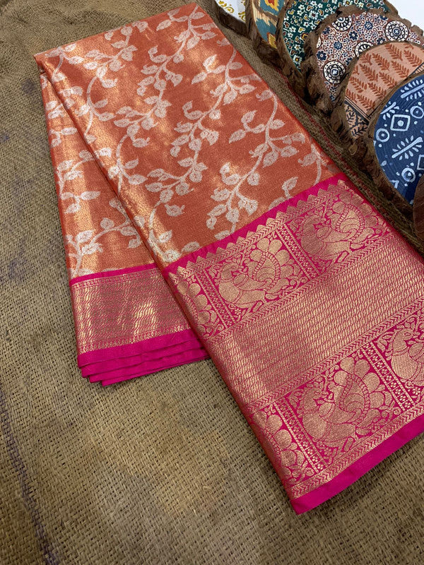 Designer Saree Soft Tissue Banarasi Silk Dharmavaram Pattu!!