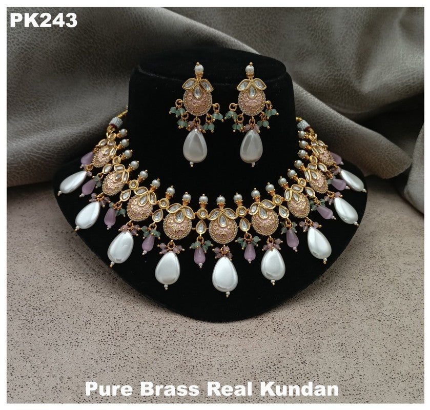 Premium Quality  Kundan Jewellery Necklace set with Ear Rings