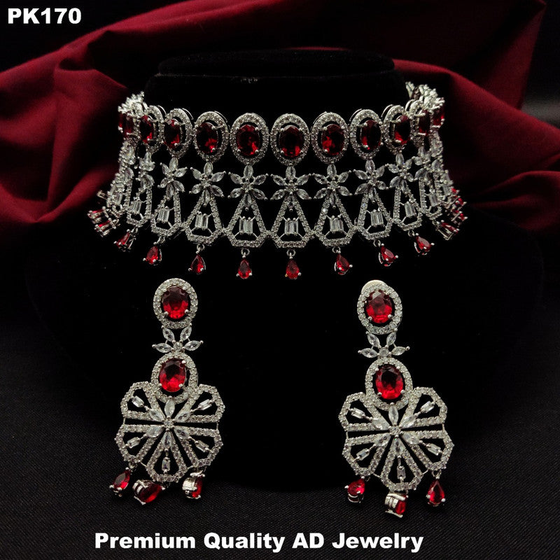 Premium Quality American Diamonds Jewellery Necklace set with Ear Rings