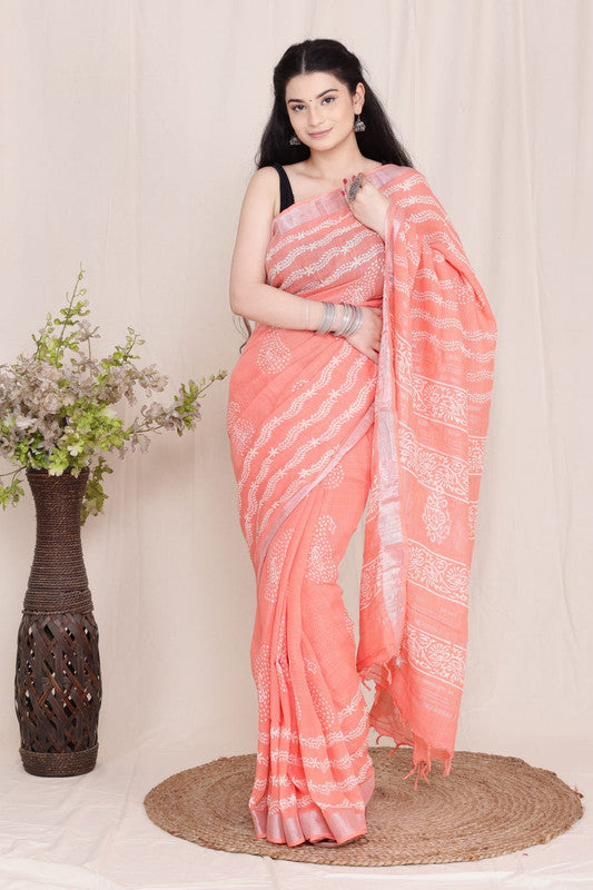 Beautiful Designer Linen  Saree