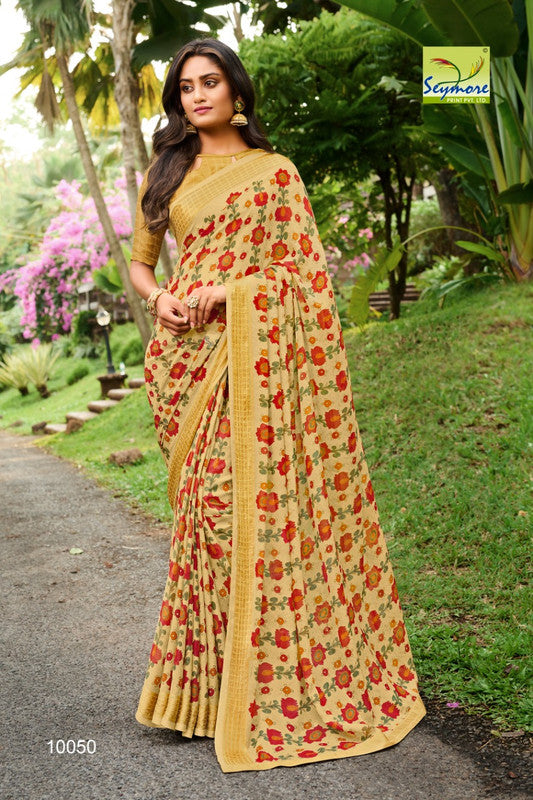 Attractive Designer Georgette Print Saree