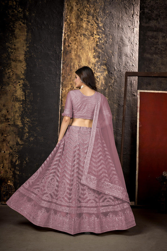 Light Pink Coloured Premium Net Heavy Multi Embroidered with Sequence Work Woman Designer Party wear Lehenga Choli!!