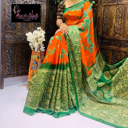 Beautiful  jute linen saree