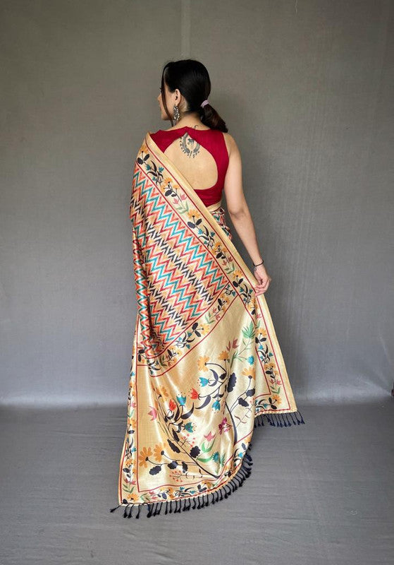 Multicolor Designer Printed Silk Saree – RawaazFashion