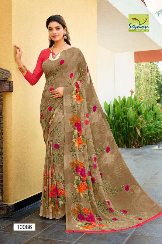 Designer Georgette floral Printed saree