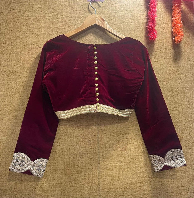 Velvet hot sale designer blouse