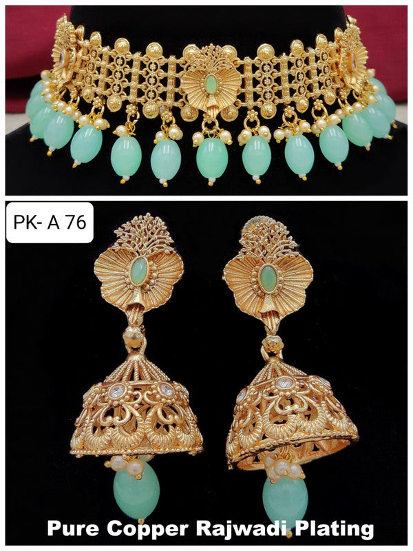 Exclusive Quality Copper rajwadi plating Necklace set with Ear Rings!!