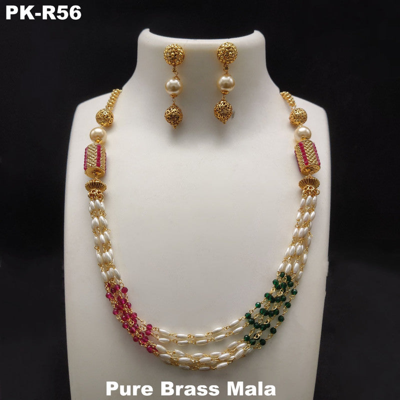 Pure Brass  Necklace set with Ear Rings